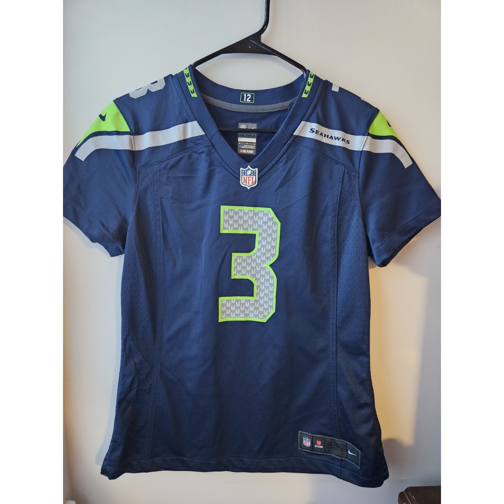 Nike NFL‎ Seattle Seahawks Russell Wilson #3 Women's On Field Jersey M Navy